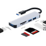 ENKAY 5-в-1 хъб - слот за SD / TF карта / 3x USB-A към USB-A за MacBook - сив