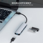 ENKAY 5-в-1 хъб - слот за SD / TF карта / 3x USB-A към USB-A за MacBook - сив