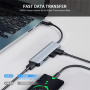 ENKAY 5-в-1 хъб - слот за SD / TF карта / 3x USB-A към USB-A за MacBook - сив