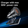 Автомобилно зарядно Yesido Y64 с USB-C / USB-A портове - 50W - черно