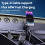 Комплект за кола Yesido Y63 със USB-C / USB-A портове и прибиращ се кабел Lightning и USB-C - 117W - 0,7 m - сив