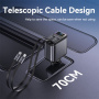 Комплект за кола Yesido Y63 със USB-C / USB-A портове и прибиращ се кабел Lightning и USB-C - 117W - 0,7 m - сив