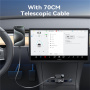 Комплект за кола Yesido Y71 със USB-C / USB-A портове и прибиращ се кабел Lightning и USB-C - 125W - 0,7 m - черен