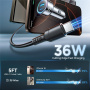 JOYROOM CL07 комплект за зарядно за кола с USB-C / USB-A портове и USB-C кабел - 72W - 1,6 m - черен