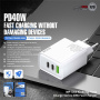 WEKOME WP-U63 адаптер за бързо зареждане с 2x USB-C / USB-A порта - 40W - бял