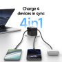 USAMS CC309 универсален адаптер за пътуване с 2x USB-C / USB-A порта и прибиращи се щепсели - 25W - черен
