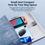 Toocki GaN бързо зареждащ адаптер с портове 2x USB-C / USB-A - 67W - черен