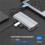 11-в-1 хъб - слот за SD/TF карта / RJ45 / HDMI / VGA / 3,5 mm жак / USB-C / 4x USB-A към USB-C за MacBook - сив