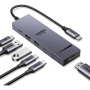 UGREEN CM828 6-в-1 хъб - HDMI / 3x USB-C / 2x USB-A към USB-C - тъмно сив