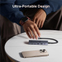 UGREEN CM828 6-в-1 хъб - HDMI / 3x USB-C / 2x USB-A към USB-C - тъмно сив