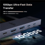 UGREEN CM828 6-в-1 хъб - HDMI / 3x USB-C / 2x USB-A към USB-C - тъмно сив