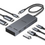 UGREEN CM880 7-в-1 хъб - 2x HDMI / 3x USB-C / 2x USB-A към USB-C за MacBook - тъмно сив