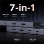 UGREEN CM880 7-в-1 хъб - 2x HDMI / 3x USB-C / 2x USB-A към USB-C за MacBook - тъмно сив