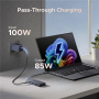 UGREEN CM880 7-в-1 хъб - 2x HDMI / 3x USB-C / 2x USB-A към USB-C за MacBook - тъмно сив