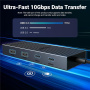 UGREEN CM880 7-в-1 хъб - 2x HDMI / 3x USB-C / 2x USB-A към USB-C за MacBook - тъмно сив