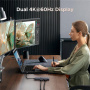 UGREEN CM880 7-в-1 хъб - 2x HDMI / 3x USB-C / 2x USB-A към USB-C за MacBook - тъмно сив