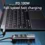 Yesido HB23 5в1 хъб - Display Port / USB-C / 3x USB-A към USB-C - сив