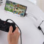 NK-1032 Pro 5в1 редуктор с четец за карти - слот за SD / TF карта / Lightning / 2x USB-A към USB-C / Lightning / USB-A - бял