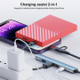 OTG-019Y 5в1 хъб - 3,5 mm жак / 2x USB-C / 2x USB-A към USB-C / Lightning - тъмно сив