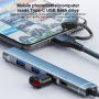 OTG-019Y 5в1 хъб - 3,5 mm жак / 2x USB-C / 2x USB-A към USB-C / Lightning - тъмно сив
