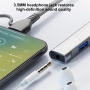 OTG-019Y 5в1 хъб - 3,5 mm жак / 2x USB-C / 2x USB-A към USB-C / Lightning - тъмно сив