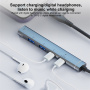 OTG-019Y 5в1 хъб - 3,5 mm жак / 2x USB-C / 2x USB-A към USB-C / Lightning - сребърен