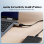 ESSAGER адаптер за зареждане и данни - USB-C към USB-A - тъмно сив