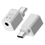 Мини аудио адаптер - 3,5 мм жак към USB-C - бял