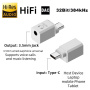 Мини аудио адаптер - 3,5 мм жак към USB-C - бял