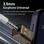 Мини аудио адаптер - 3,5 мм жак към USB-C - бял