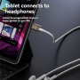 Мини аудио адаптер - 3,5 мм жак към USB-C - бял