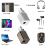 Мини аудио адаптер - 3,5 мм жак към USB-C - бял