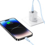 USAMS US-SJ717 кабел за зареждане и данни - USB-C към Lightning - 1 m - бял