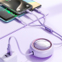 WEKOME Star Series 3в1 изтеглящ се кабел за зареждане и данни - USB-A към USB-C / Lightning / micro USB - 1,2 m - син