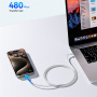 WEKOME WDC-21 Плетен кабел за зареждане и данни - USB-C към USB-C - 1 m - син