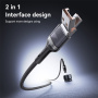 Yesido CA165C 2в1 плетен кабел за зареждане и данни - USB-C / USB-A към USB-C - 1,2 m - черен