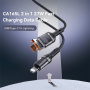 Yesido CA165L 2в1 плетен кабел за зареждане и данни - USB-C / USB-A към Lightning - 1,2 м - черен