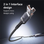 Yesido CA165L 2в1 плетен кабел за зареждане и данни - USB-C / USB-A към Lightning - 1,2 м - черен