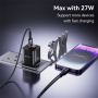 Yesido CA165L 2в1 плетен кабел за зареждане и данни - USB-C / USB-A към Lightning - 1,2 м - черен