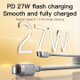 Yesido CA172L Магнитен кабел за зареждане и данни - USB-C към Lightning - 1 м - сиво-бежов