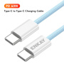 ENKAY Плетен кабел за зареждане и данни - USB-C към USB-C - 2 m - бял