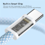 ENKAY Плетен кабел за зареждане и данни - USB-C към USB-C - 2 m - бял