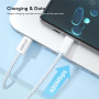 ENKAY Плетен кабел за зареждане и данни - USB-C към USB-C - 2 m - бял