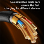 Yesido CA188 Плетен кабел за зареждане и данни - USB-C към USB-C - 30 см - черен