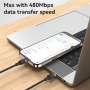 Yesido CA188 Плетен кабел за зареждане и данни - USB-C към USB-C - 30 см - черен