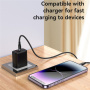 Yesido CA191 Плетен кабел за зареждане и данни - USB-C към Lightning - 2 m - черен