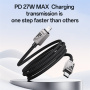 Yesido CA195 плетен кабел за зареждане и данни - USB-C към Lightning - 1,2 м - тъмно сив