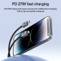 Yesido CA195 плетен кабел за зареждане и данни - USB-C към Lightning - 1,2 м - тъмно сив