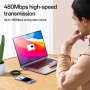 Yesido CA195 плетен кабел за зареждане и данни - USB-C към Lightning - 1,2 м - тъмно сив