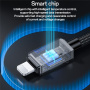 Yesido CA195 плетен кабел за зареждане и данни - USB-C към Lightning - 1,2 м - тъмно сив